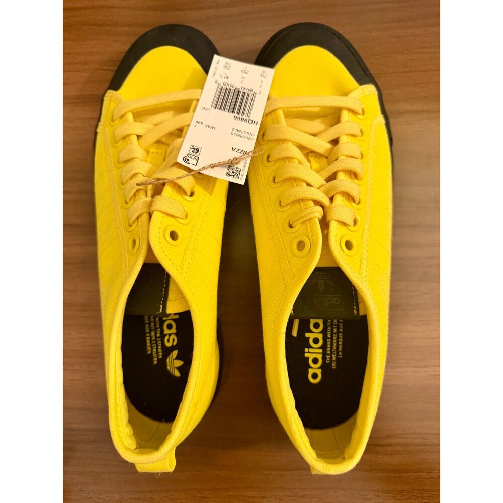 Adidas Nizza Men's Sneakers Yellow Black Size 7.5 NWOB